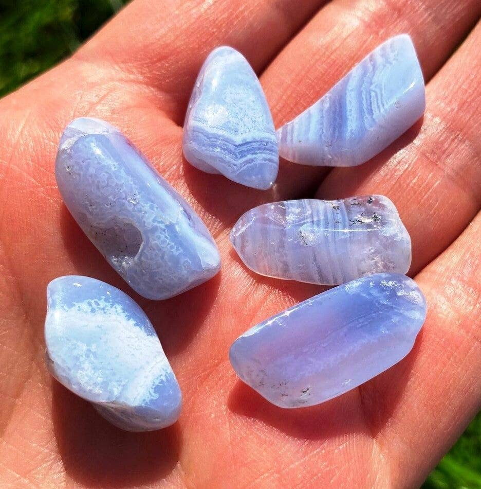 Blue Lace Agate Tumbled Stone