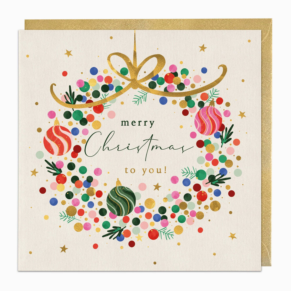 Vintage Wreath Christmas Card