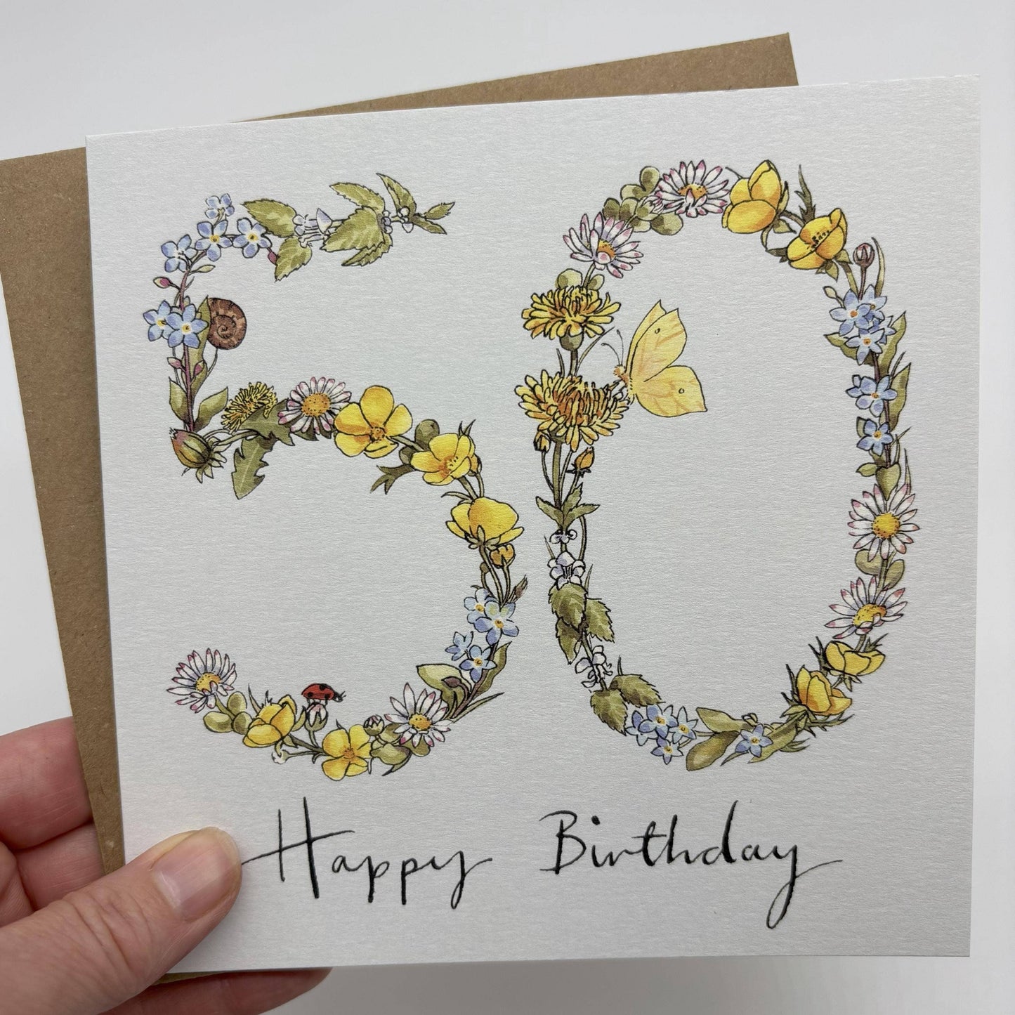 50th Birthday Card - Wildflower