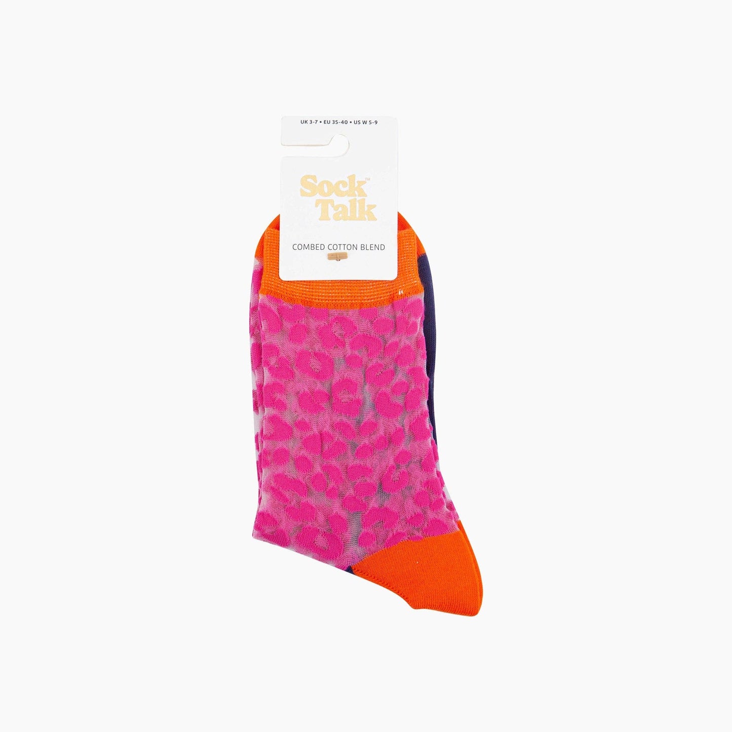 Leopard Print Combed Cotton Sheer Pop Socks