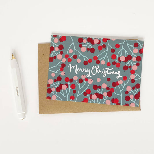 Merry Christmas Berries Card