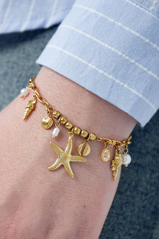 Coastal Charm Starfish Silver Bracelet
