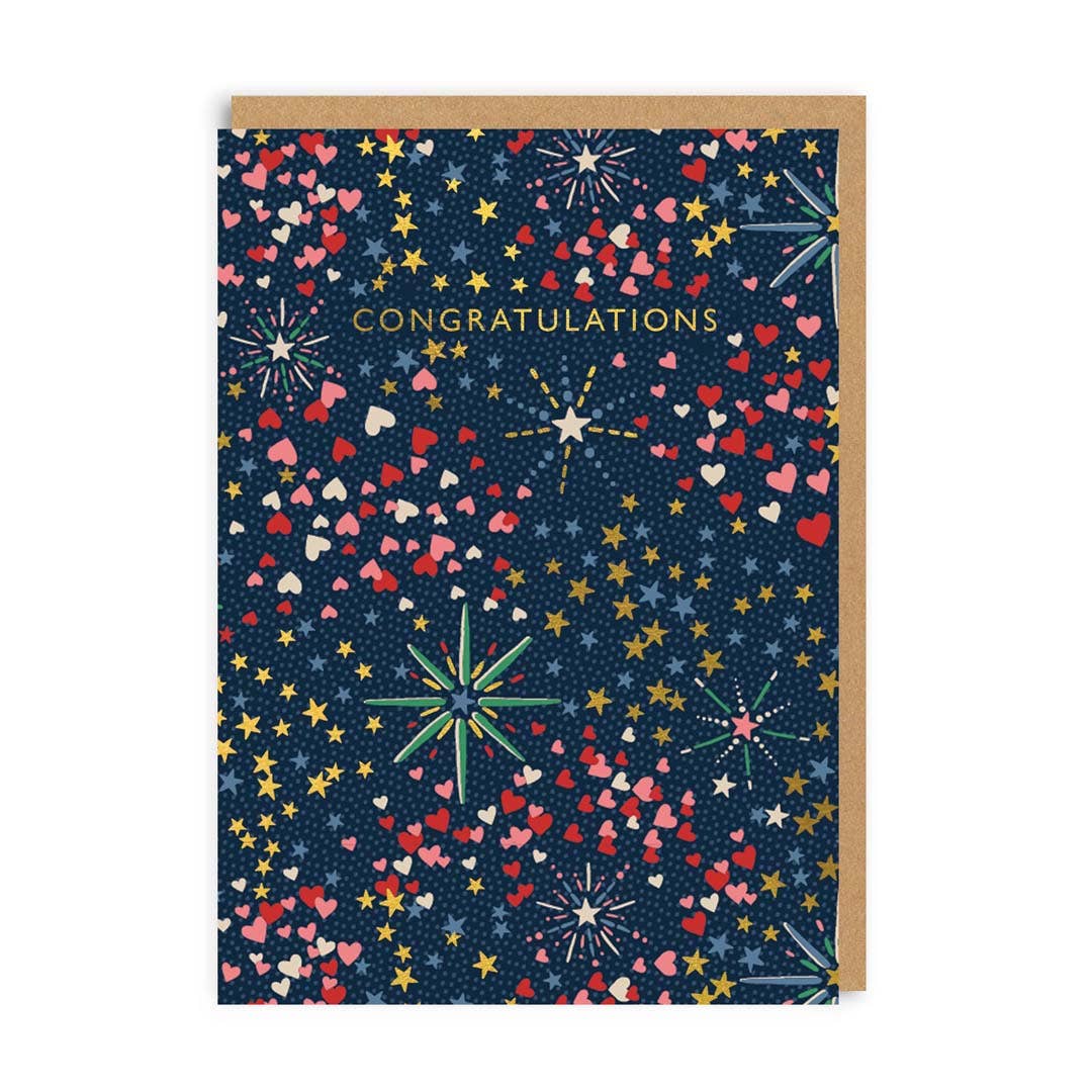 Congratulations Fireworks Cath Kidston Greeting Card