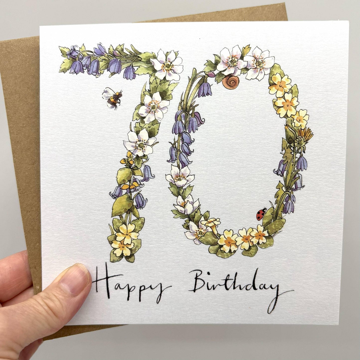 70th Birthday Card - Wildflower