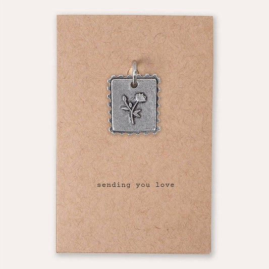 'Sending You Love' Postage Stamp Charm
