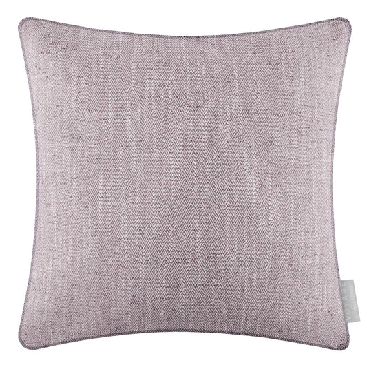 Jedburgh Textured Woven Square Cushion | Heather