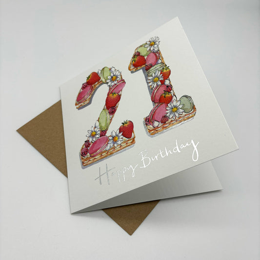 21 Today Birthday Cake Card