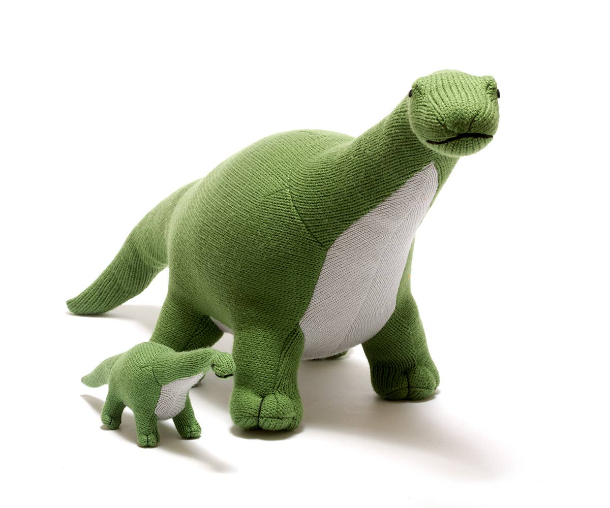Large Knitted Green Titanosaur Dinosaur Teddy Soft Toy
