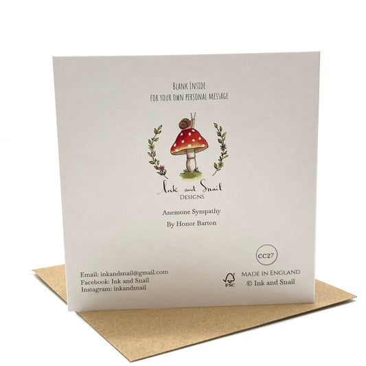 Anemone Flowers Sympathy Card