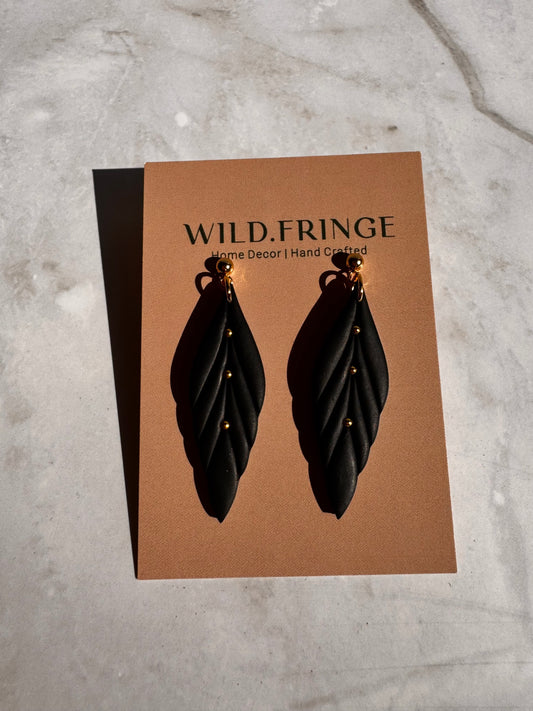 Olive Clay Earrings - Black
