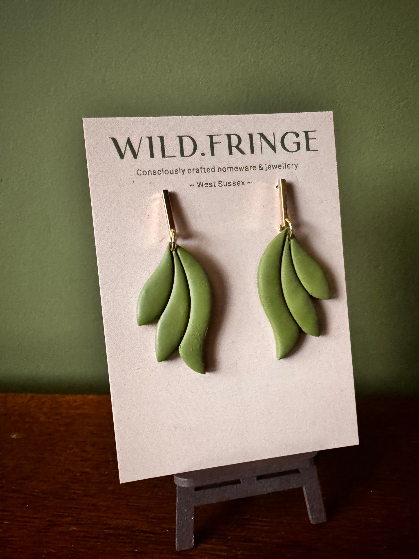 Ophelia Clay Earrings - Spanish Green