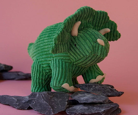 Corduroy Triceratops Dinosaur Plush Toy