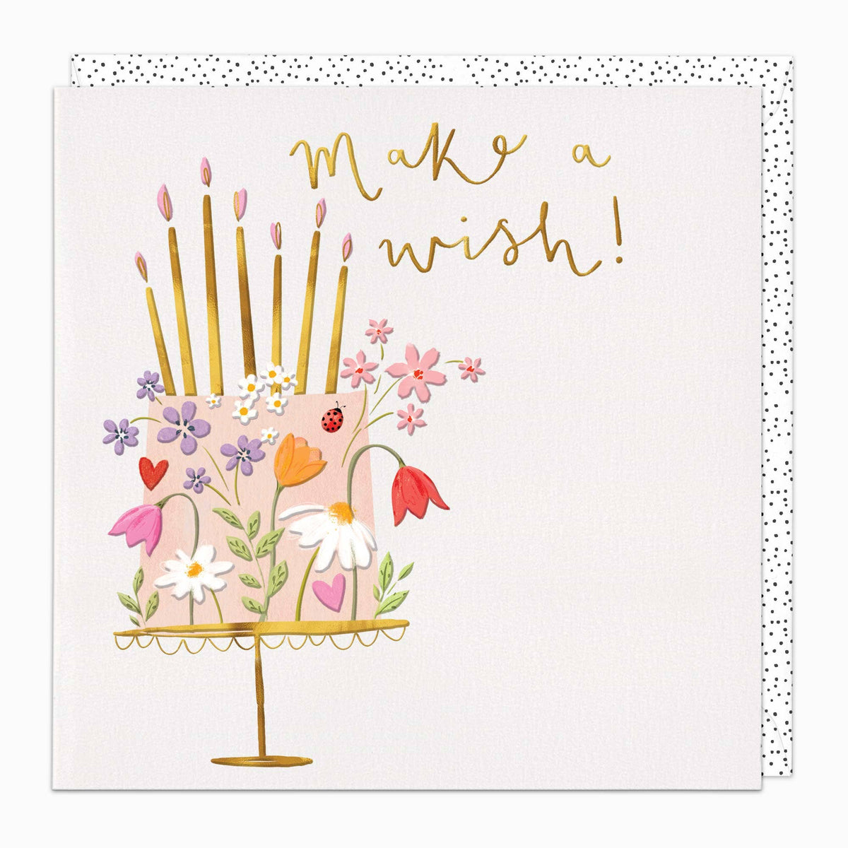 Floral Cake Make A Wish Card