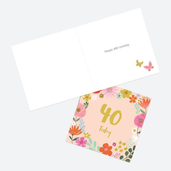 Beautiful Blooms 40th Birthday Card