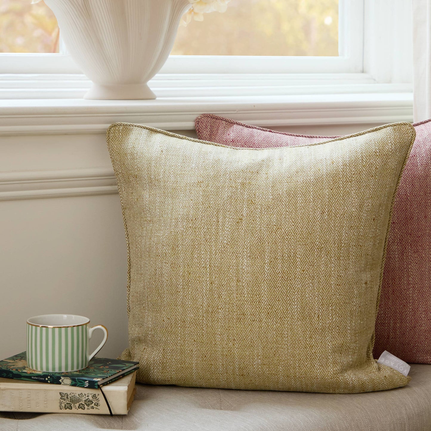 Jedburgh Textured Woven Square Cushion | Meadow