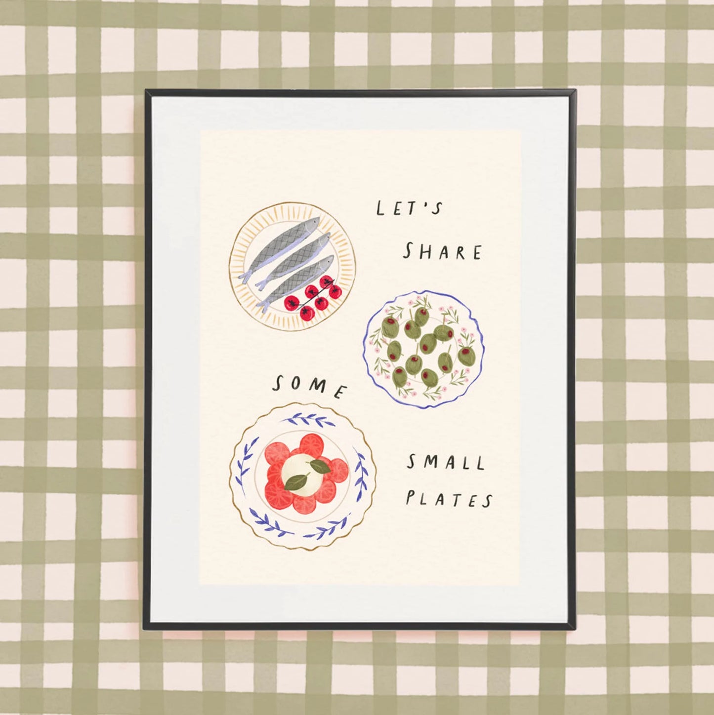 Let's Share Some Small Plates A4 Print