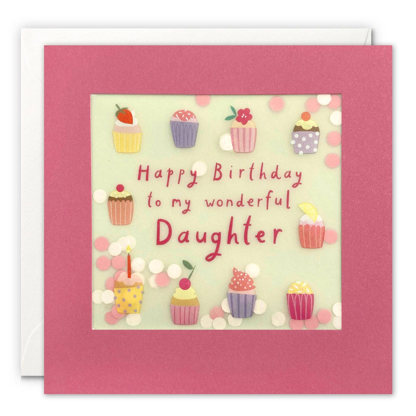 Daughter Cupcakes Confetti Birthday Card