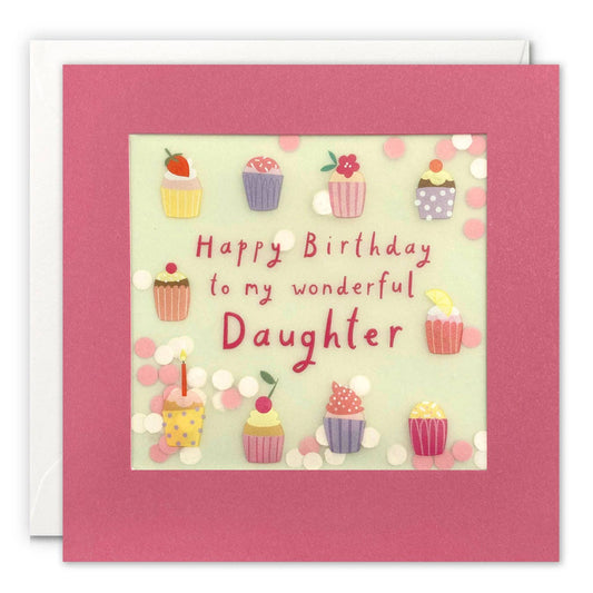 Daughter Cupcakes Confetti Birthday Card