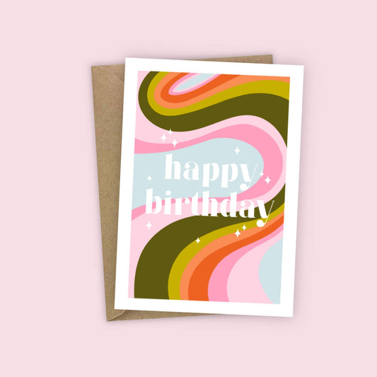 Groovy 70s Retro Birthday Card
