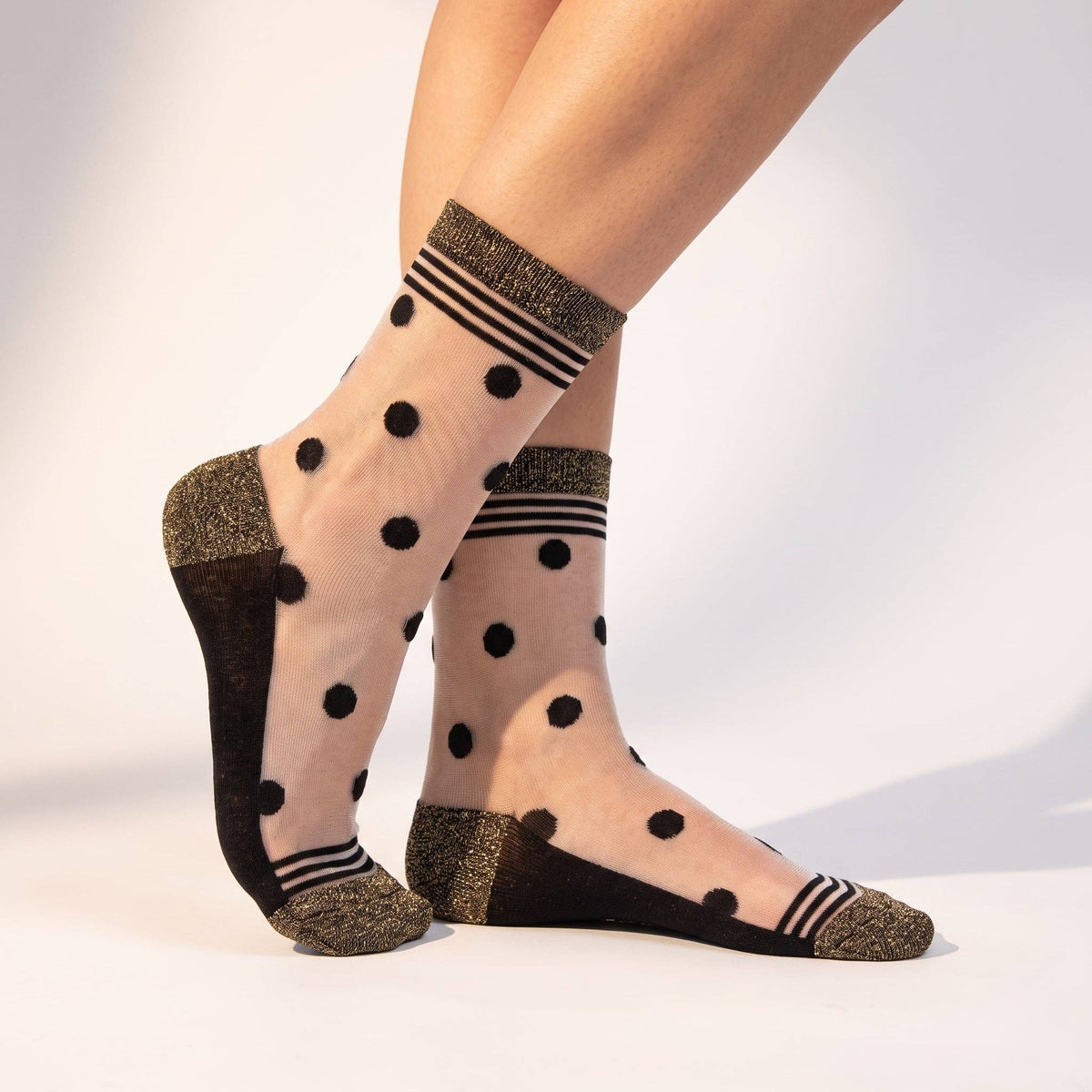 Polka Dot Stripe Sheer Socks