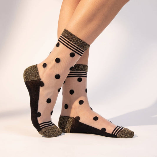 Polka Dot Stripe Sheer Socks