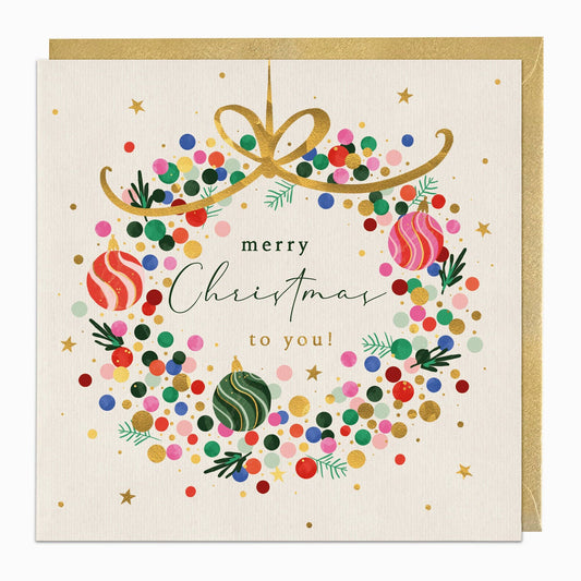 Vintage Wreath Christmas Card