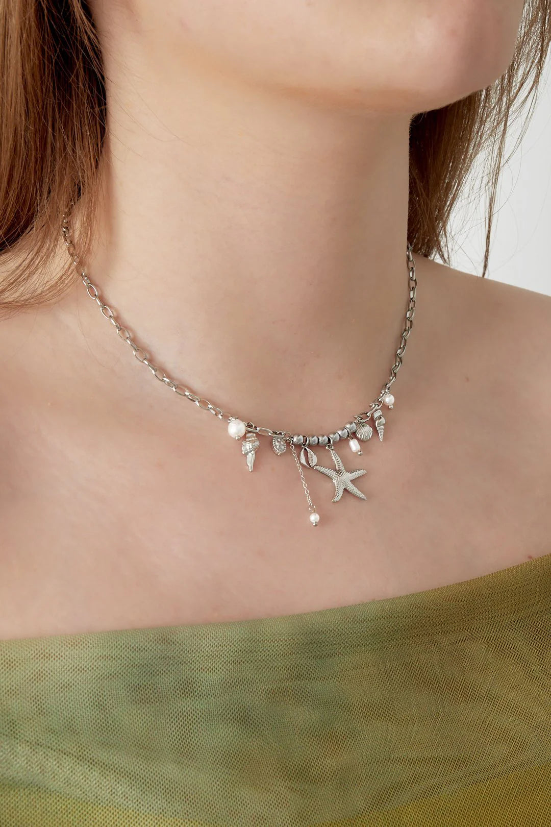 Coastal Charm Starfish Silver Necklace