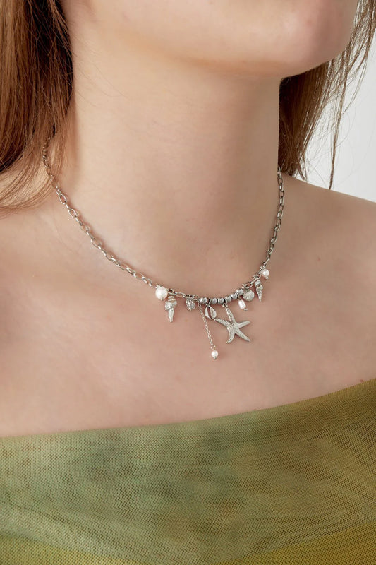 Coastal Charm Starfish Silver Necklace