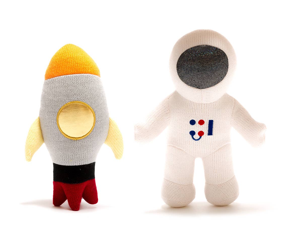 Knitted Space Rocket Plush Toy
