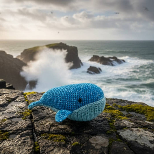 Crochet Whale Baby Rattle Organic Cotton