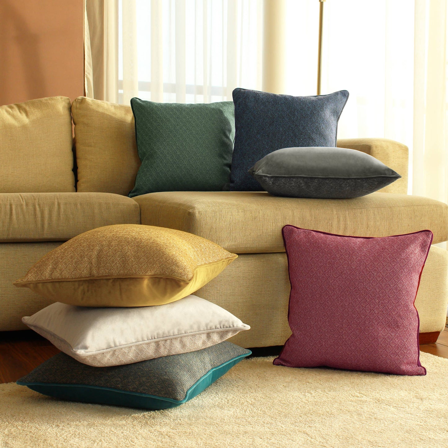 Blenheim Geometric Cushion Ochre