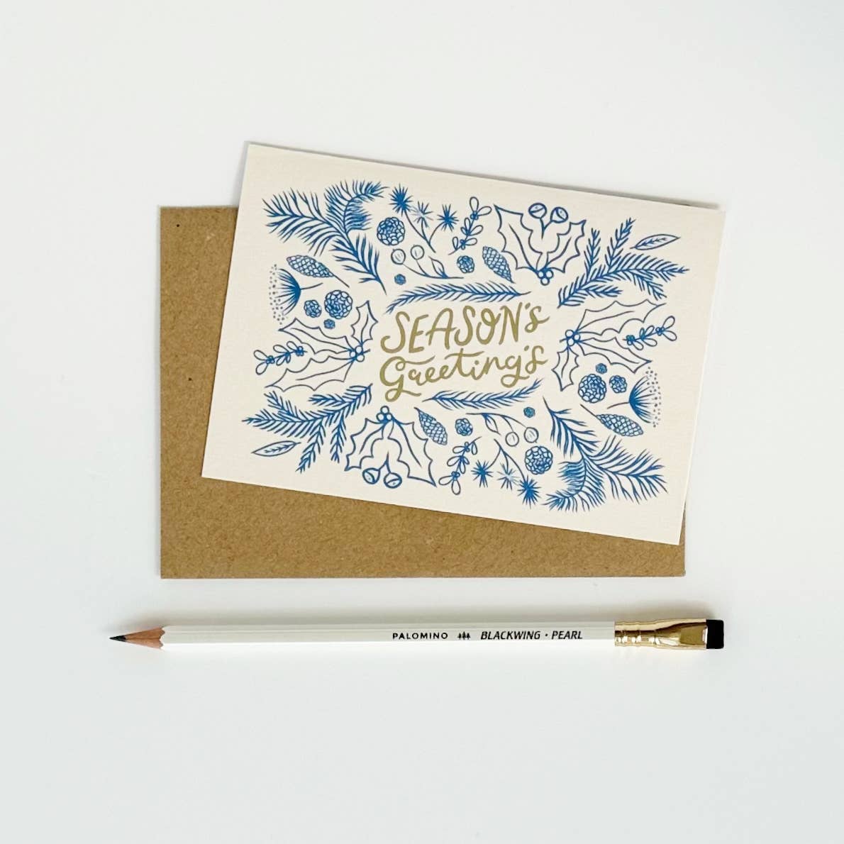 Season's Greeting's - Cream & Blue