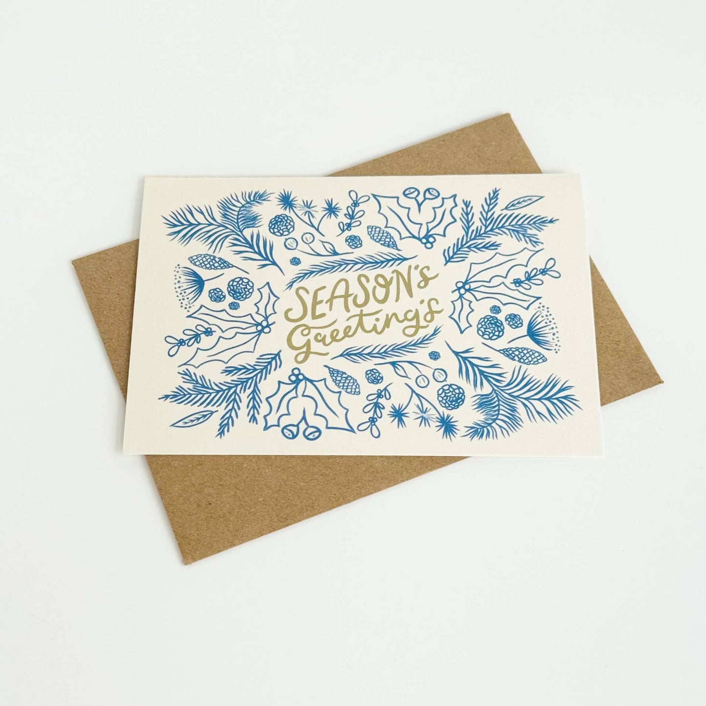 Season's Greeting's - Cream & Blue