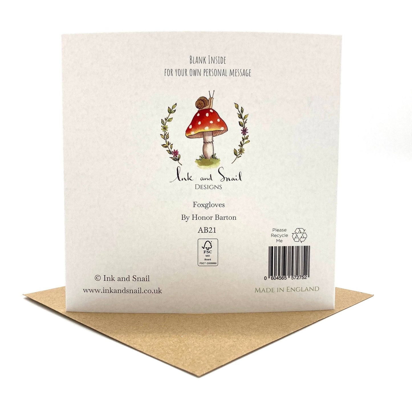 21st Birthday Card - Foxgloves