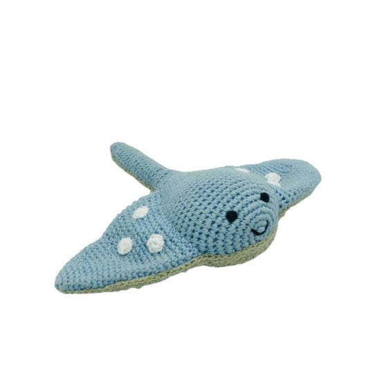 Crochet Stingray Baby Rattle Organic Cotton