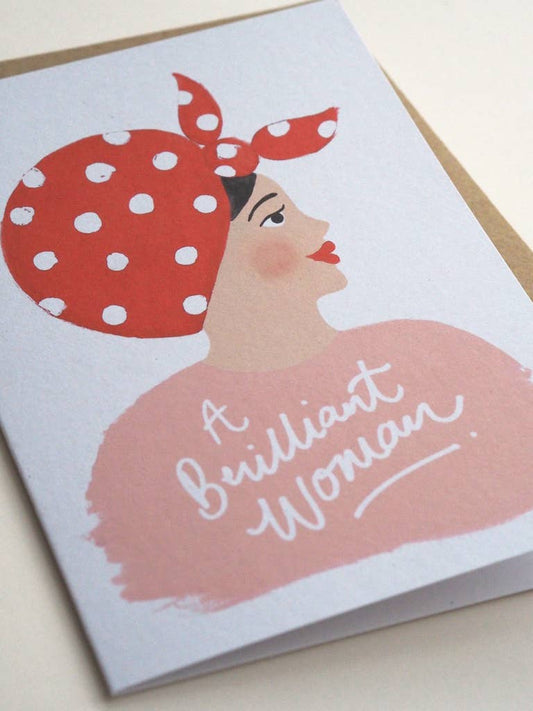 A Brilliant Woman Retro Card