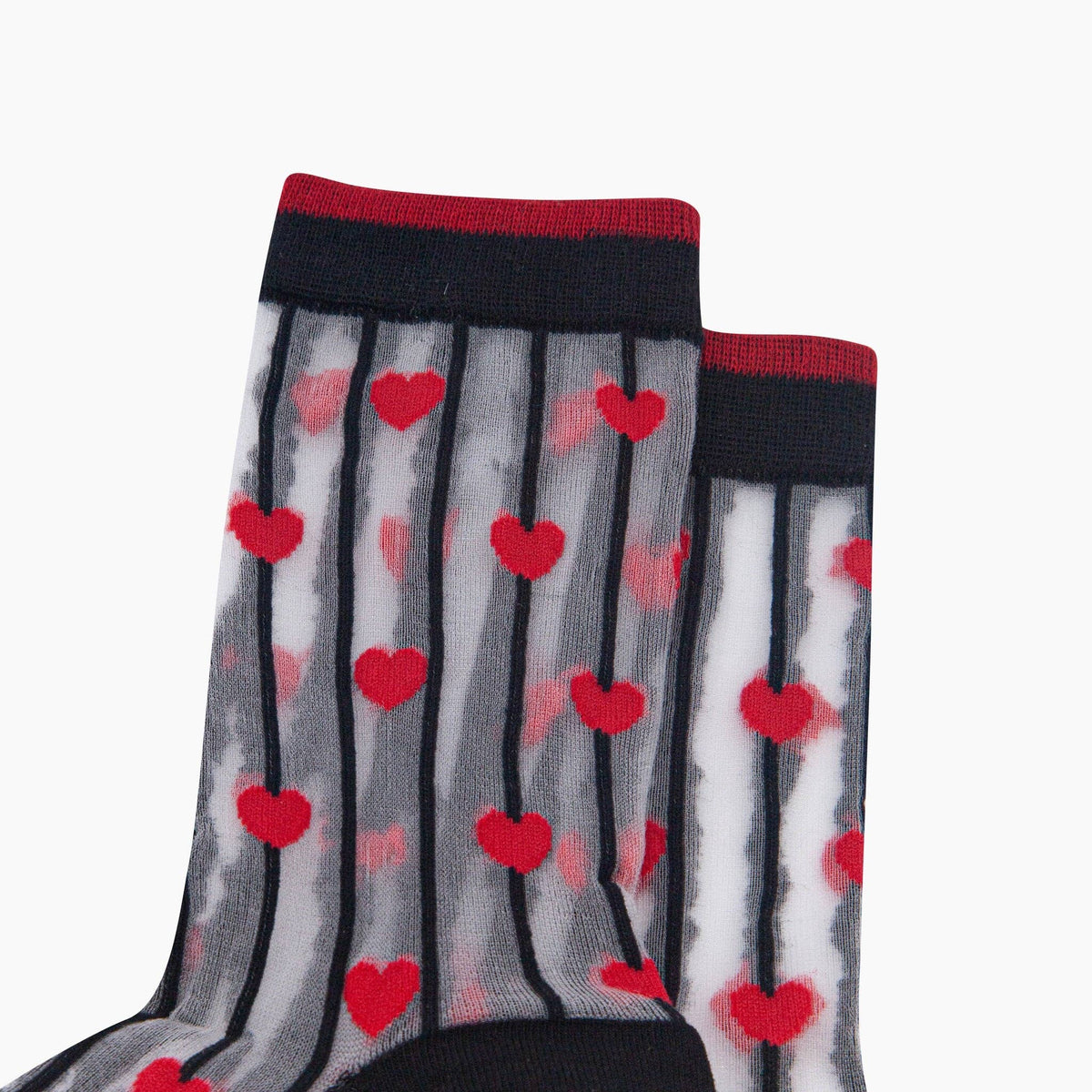 Stripe & Heart Sheer Socks
