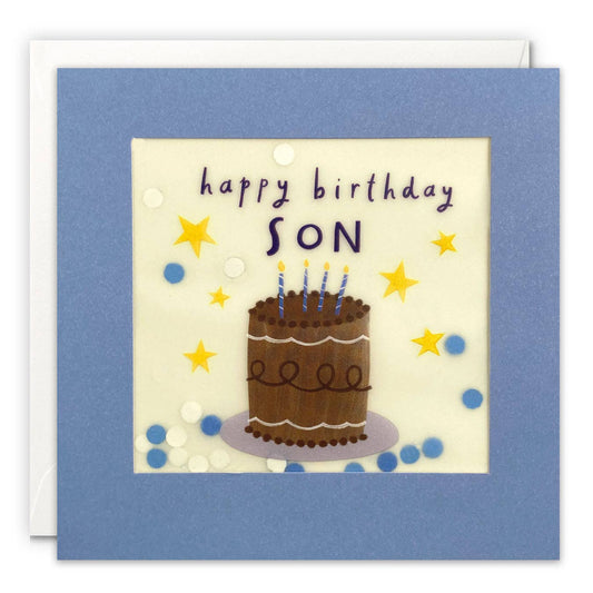 Son Cake Confetti Birthday Card
