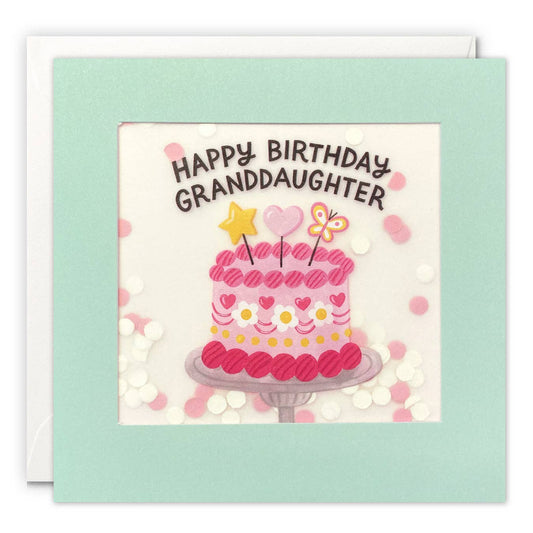 Granddaughter Cake Confetti Birthday Card