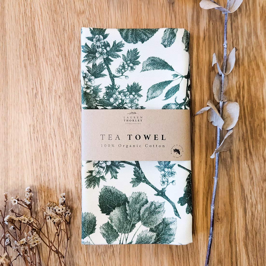 Organic Cotton Native Trees Tea Towel