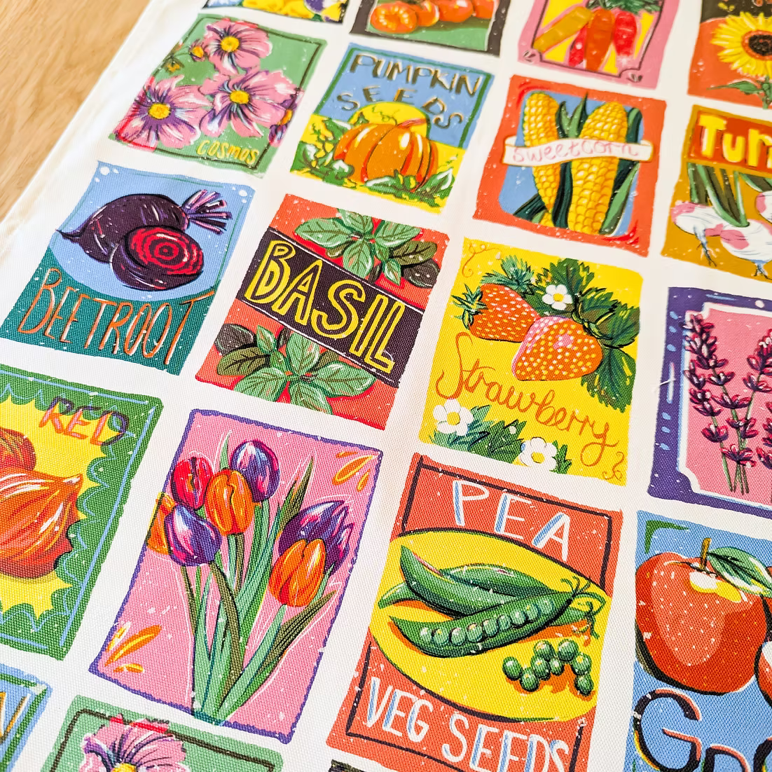 Seed Packet Organic Cotton Tea Towel