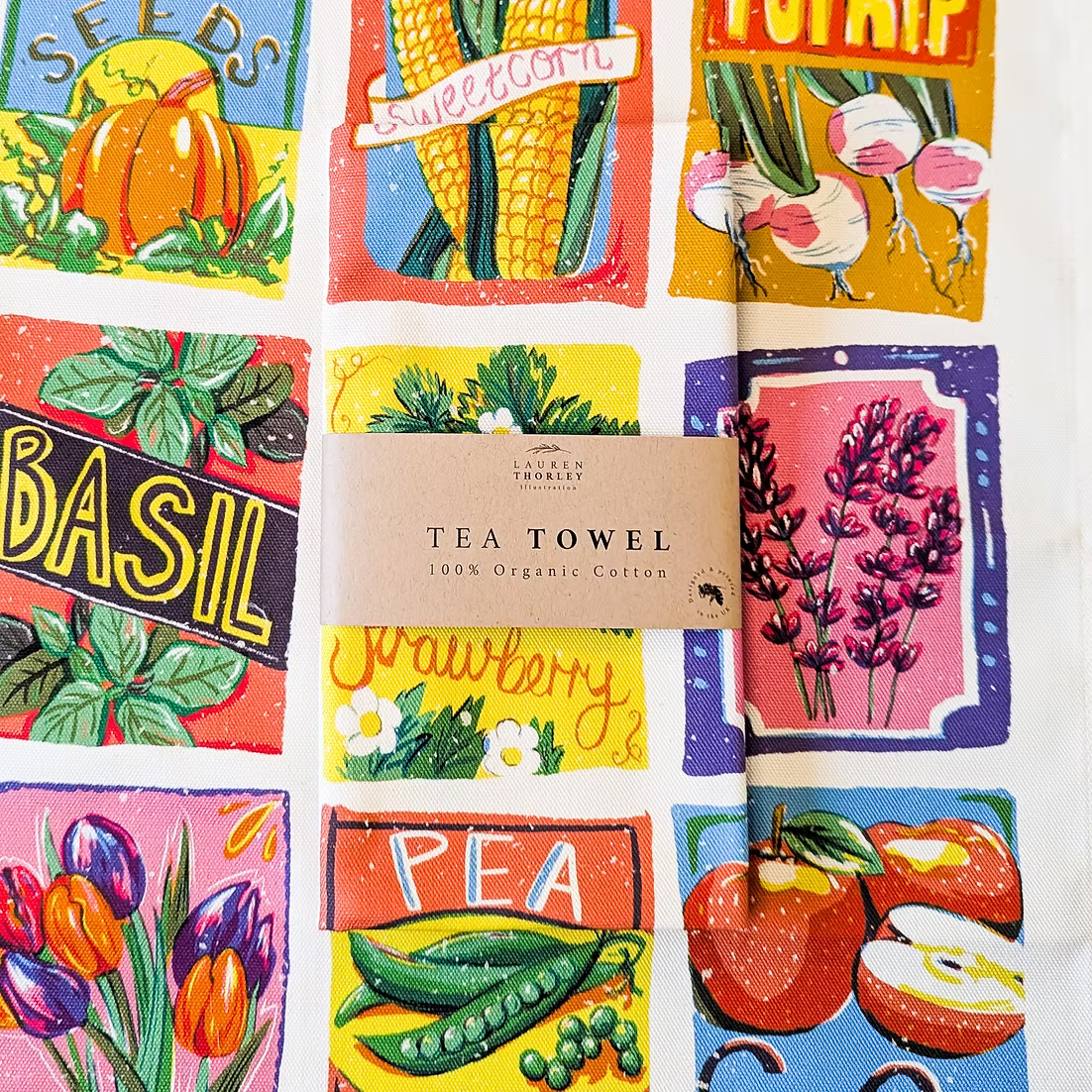 Seed Packet Organic Cotton Tea Towel