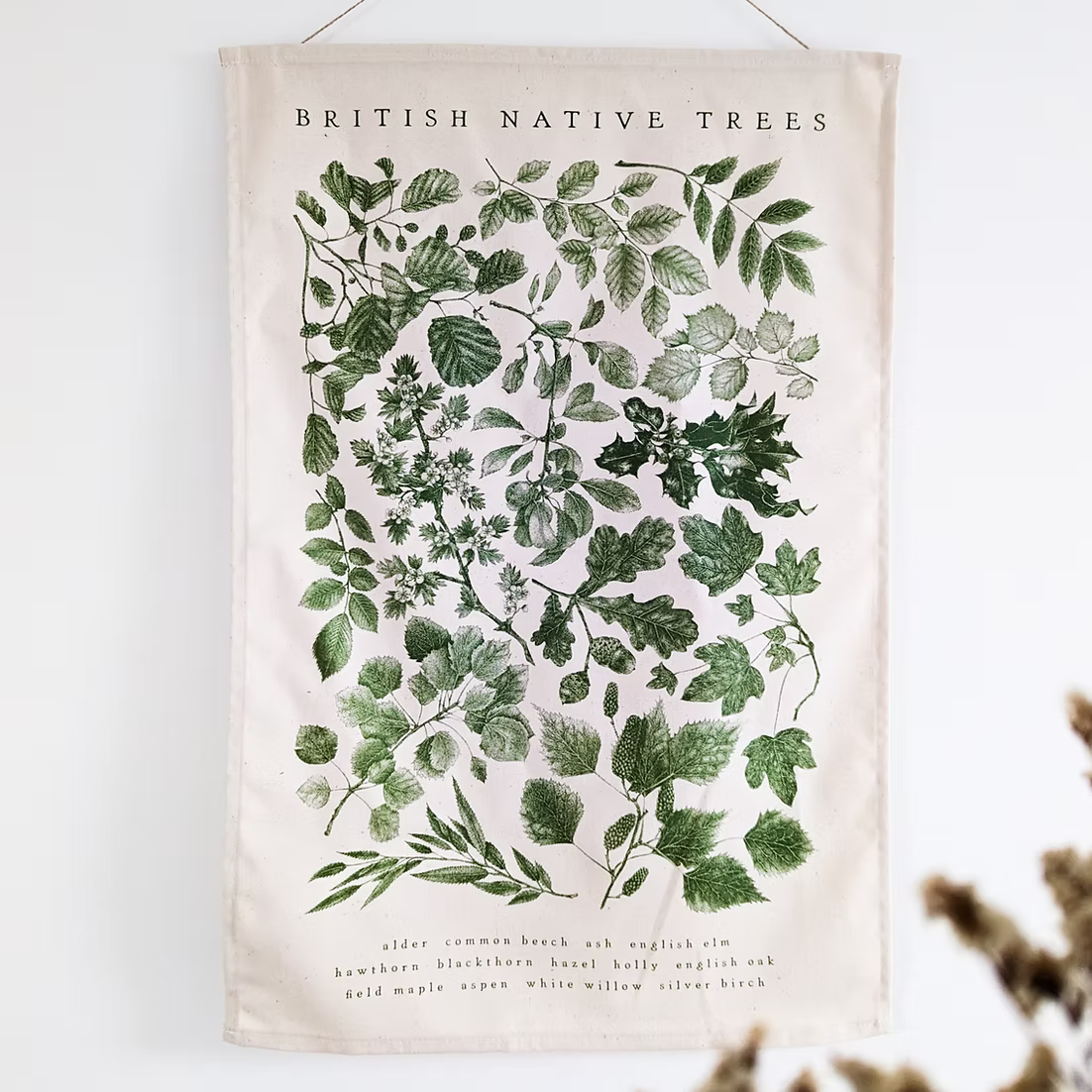 Organic Cotton Native Trees Tea Towel