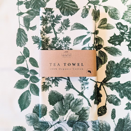 Organic Cotton Native Trees Tea Towel