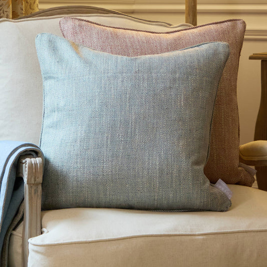 Jedburgh Textured Woven Square Cushion | Teal