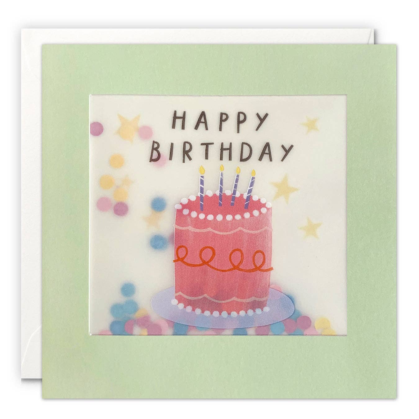 Pink Cake Confetti Birthday Card