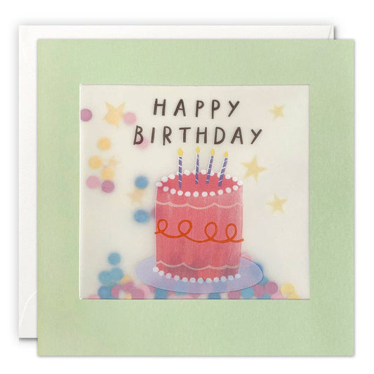 Pink Cake Confetti Birthday Card