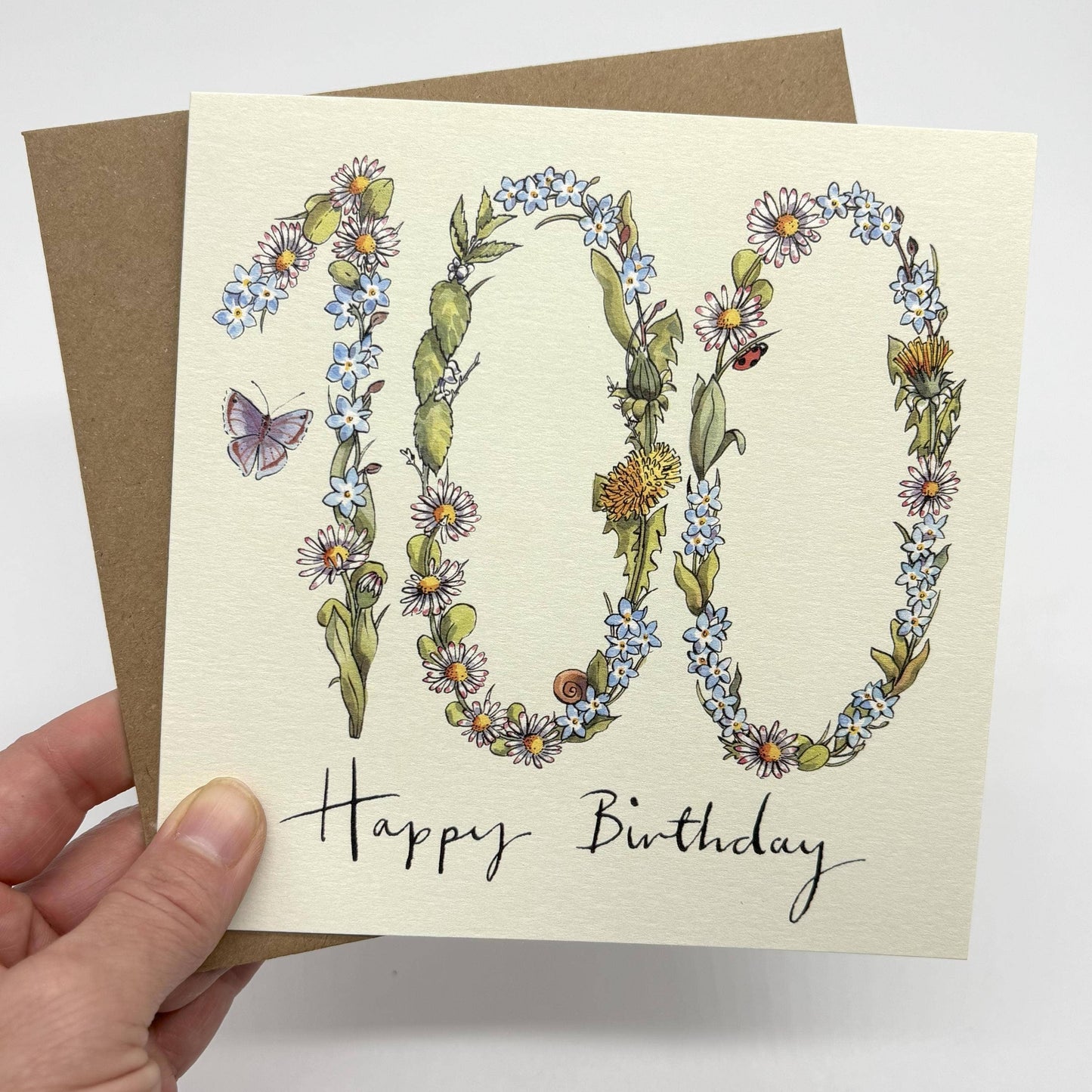 100th Birthday Card - Wildflower