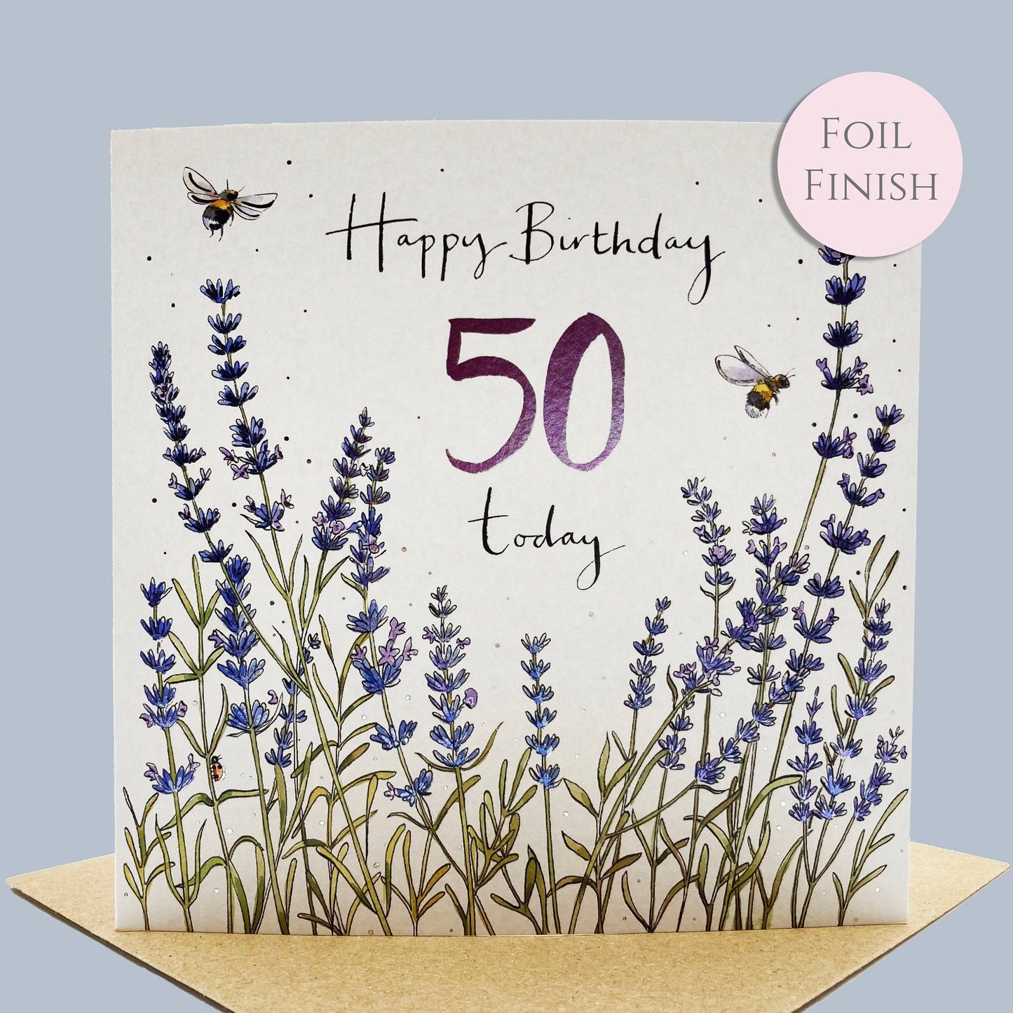 50th Birthday Card - Lavender