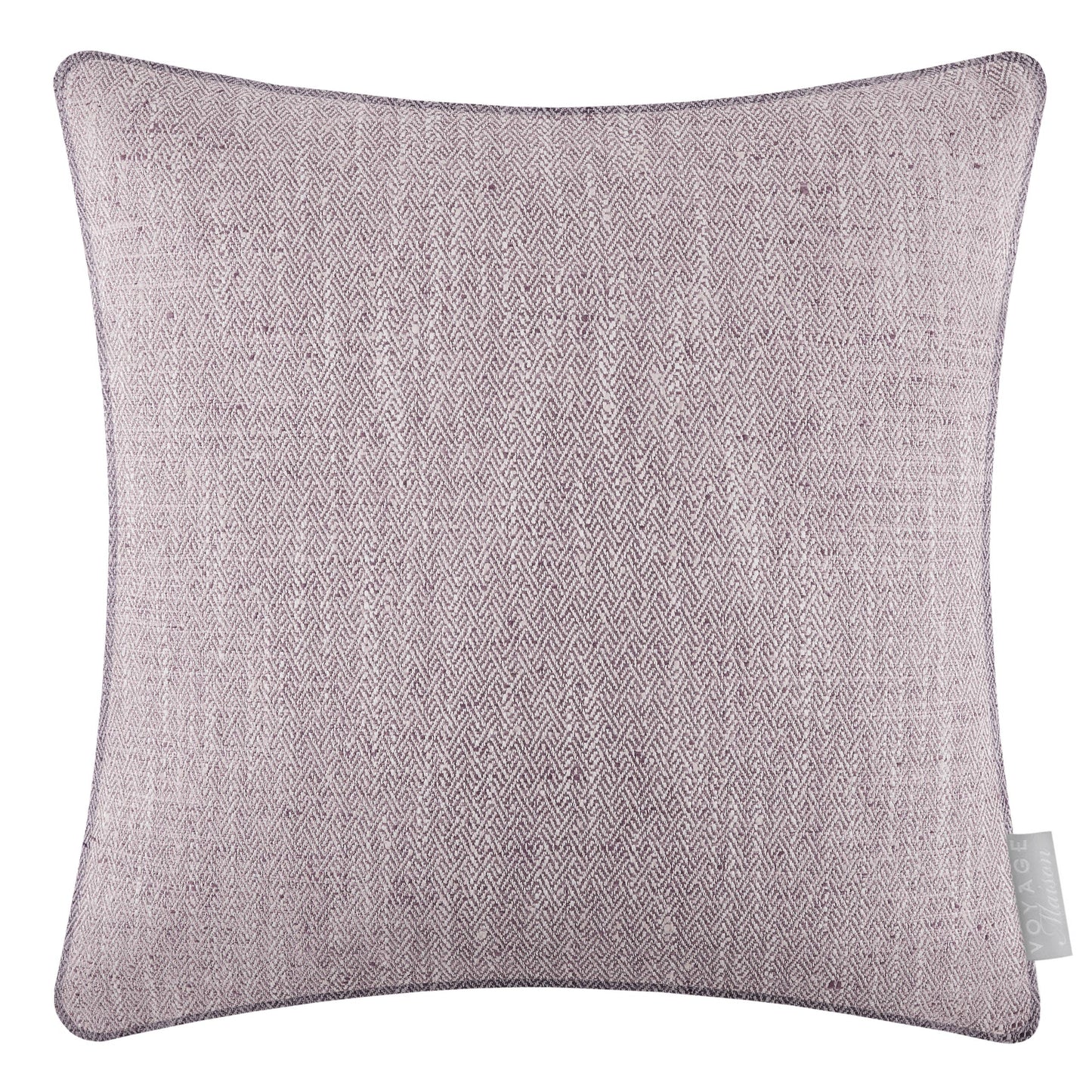Jedburgh Textured Woven Square Cushion | Heather
